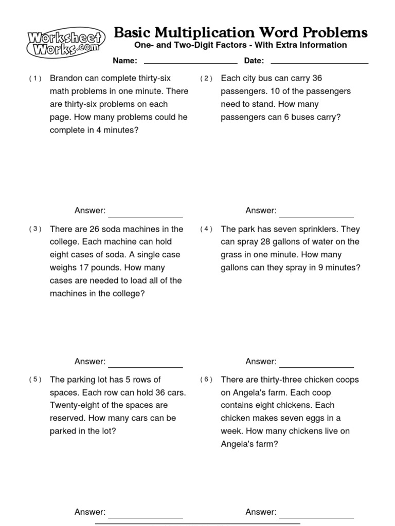 multiplication word problems homework