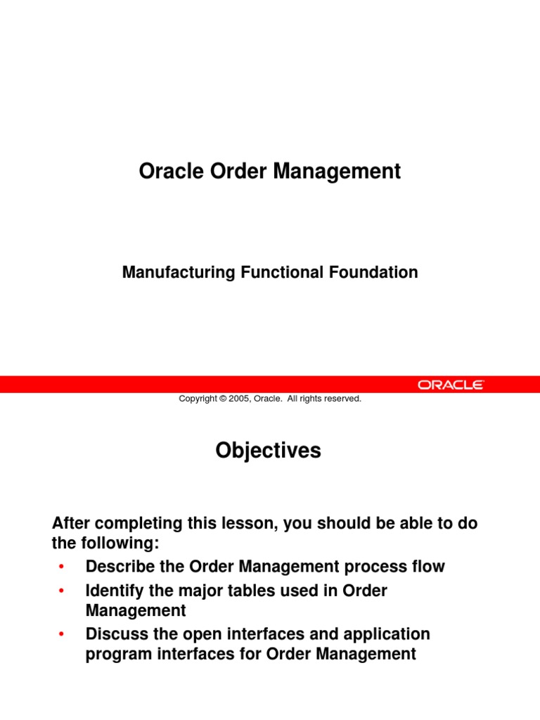 Oracle Order Management | PDF