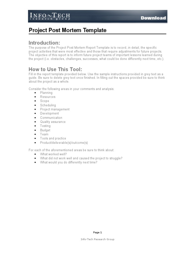Post Mortem | PDF | Project Management | Cognition