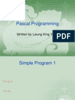 Pascal Programming: Written by Leung King Yung