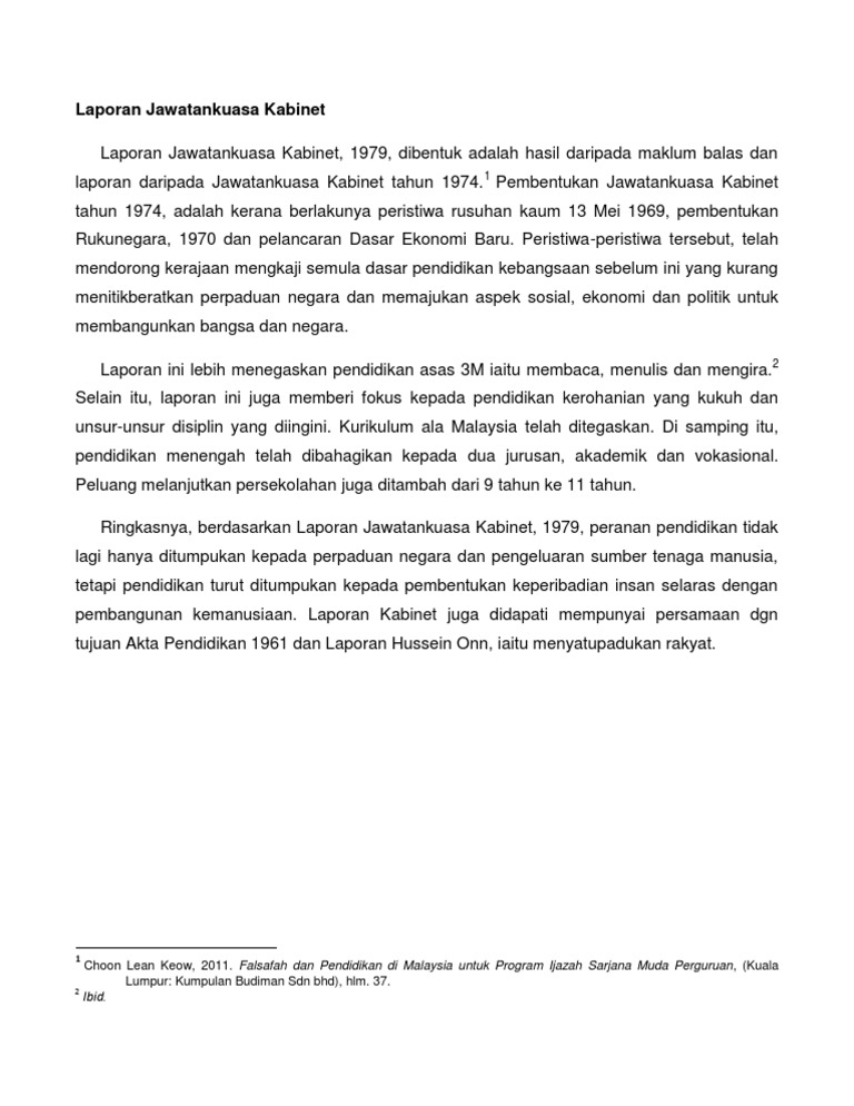 Laporan Jawatankuasa Kabinet