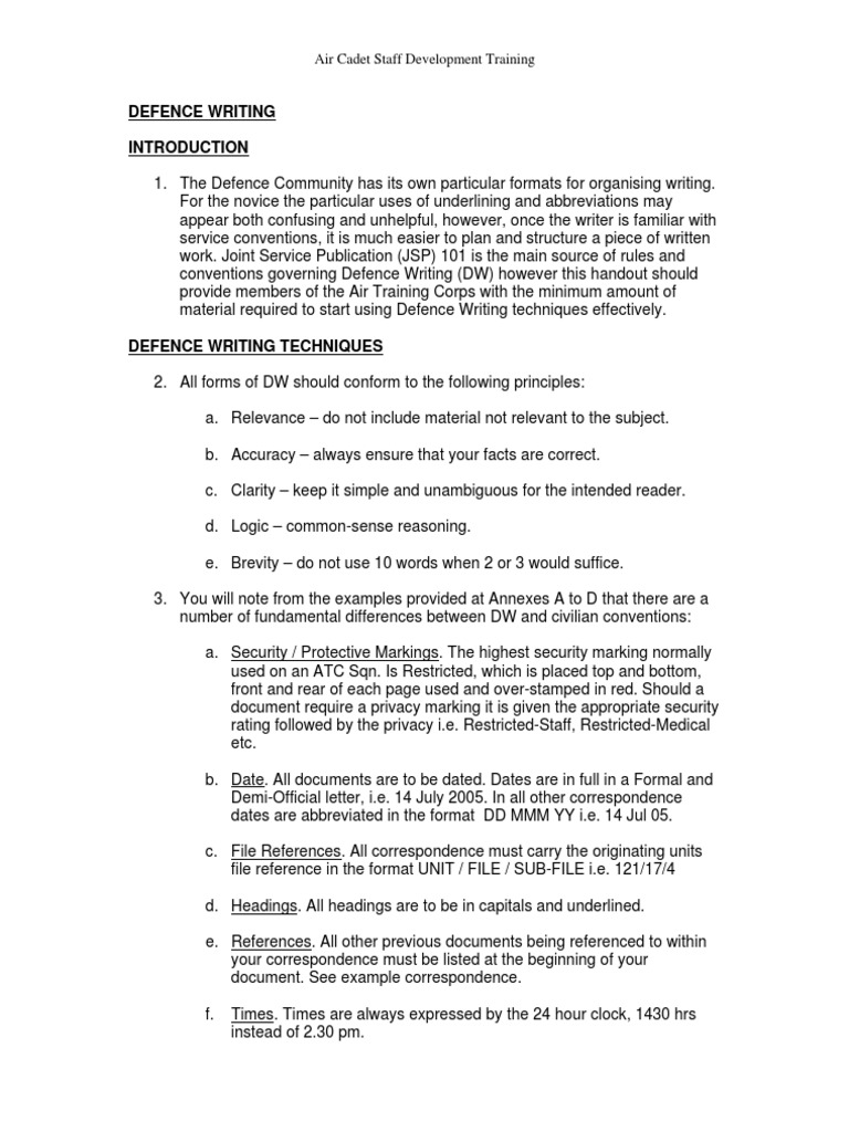 JSP 101 Defence Writing Guide | PDF | Military Forces | Royal Air Force