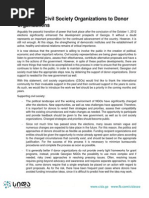 Address of Civil Society Organizations to Donor Organizations