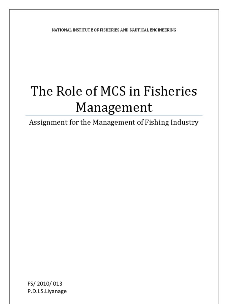 MCS in Fisheries Management Overview | PDF | Fisheries Management ...