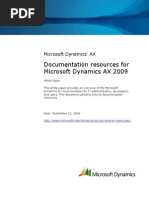 Microsoft Dynamics AX 2009 Documentation Resources