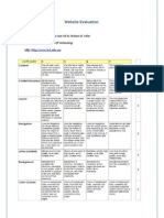 Website Evaluation Rubric