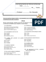 Teste Reprodução Das Plantas