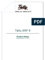 Tally ERP 9 ProductNotes