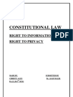 Right to Privacy v RTI