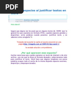 Eliminar Espacios Al Justificar Textos En Word