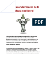 Los Diez Mandamientos de La Teología Neoliberal - Por Antoni Jesús Aguiló