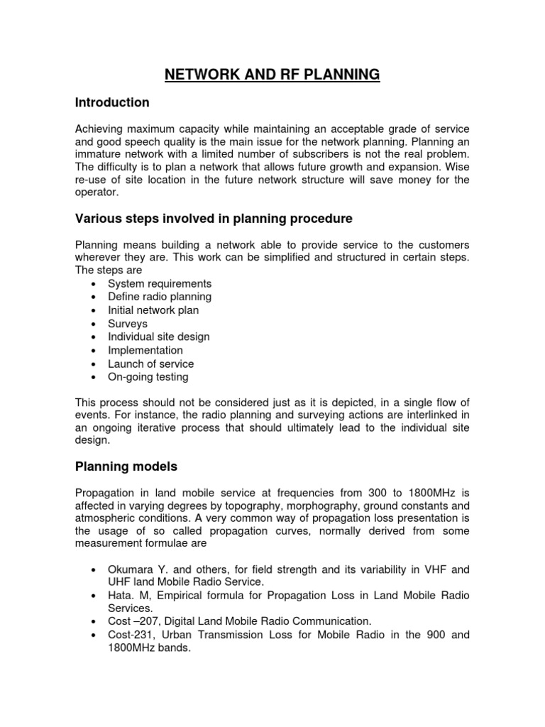 RF Network Planning | PDF