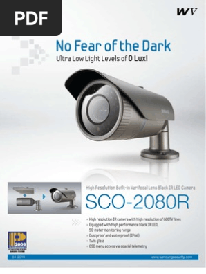 サムスン SCO - 2080R IR ブレットセキュリティカメラ デイ/ナイト Samsung Hanwha SCO-2080R Outdoor Bullet CCTV Camera discontinued