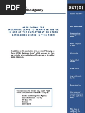 UK Home Office: set(o) form