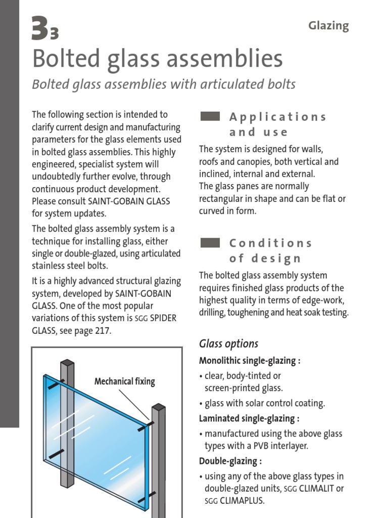 Bolted Glass Assemblies PDF Glasses Screw