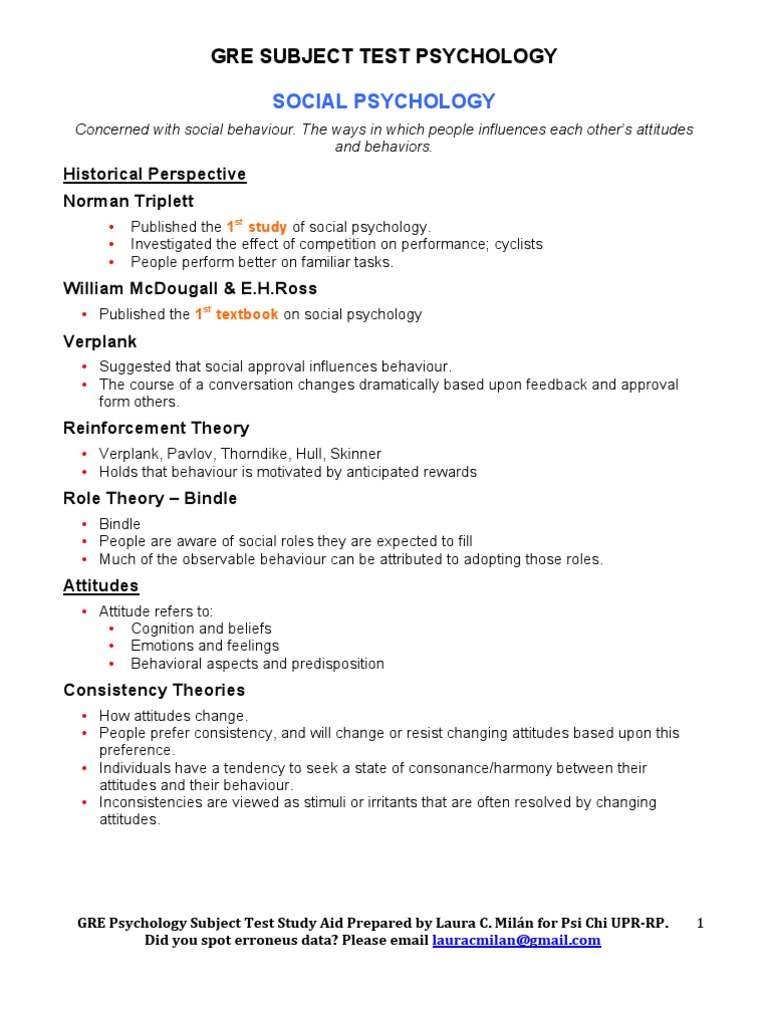 GRE Psychology Study Aid Classical Conditioning Attachment Theory