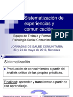 Sistematización de Experiencias y Comunicación