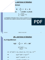 PK and Ions in Solution: Chemical Equilibrium