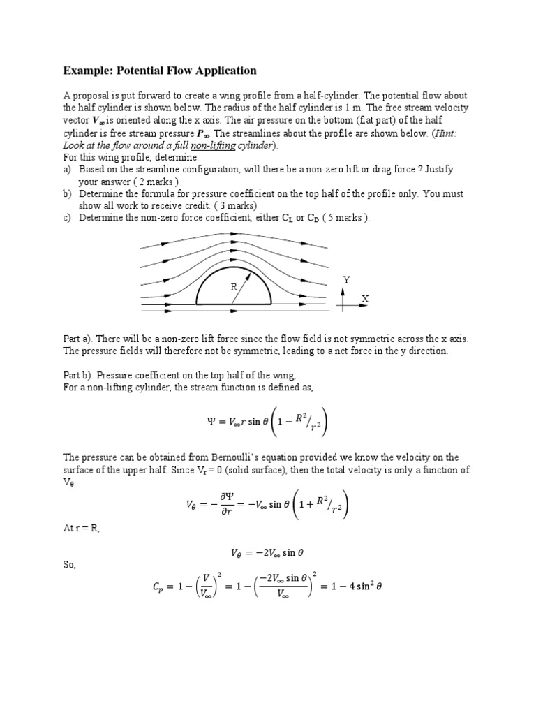 Half-Cylinder Wing Profile Analysis | PDF