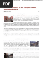 A luta dos moradores da Vila Dias pelo direito a uma habitação digna!