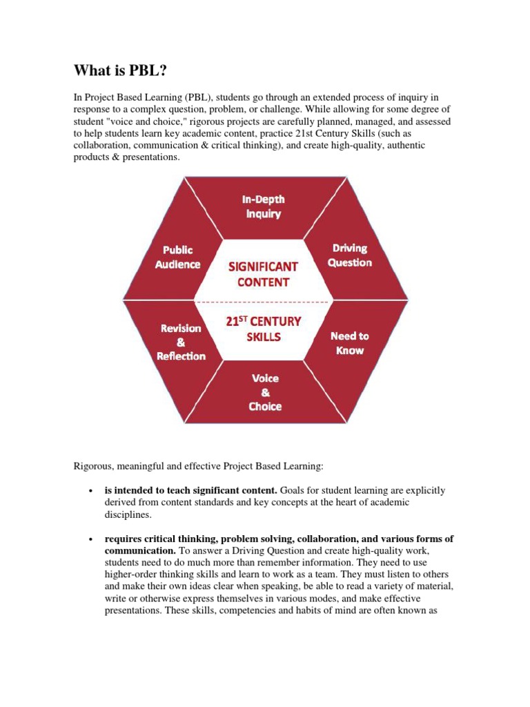 Project Based Learning | PDF