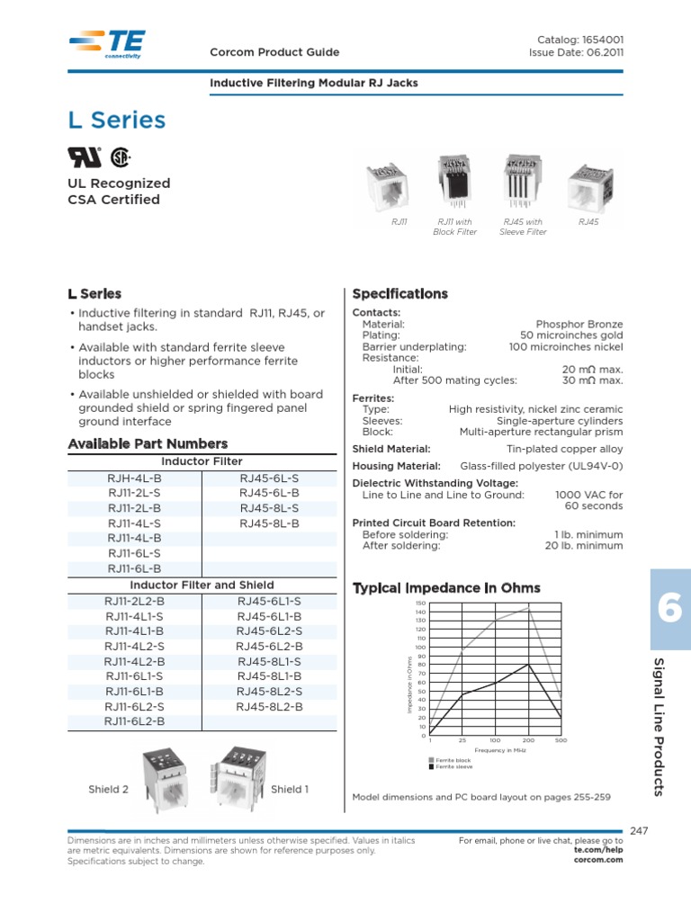 L Series: UL Recognized CSA Certified | PDF | Inductor | Printed ...
