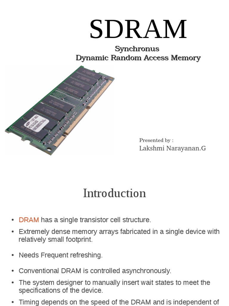 Introduction to SDRAM | Dynamic Random Access Memory | Random Access Memory