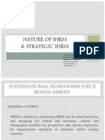 Nature of Ihrm & Strategic Ihrm: Jyoti Rekha Divya Ragendran Annie Thomas Nimmy Jose Priyanka G Shruthi S.P