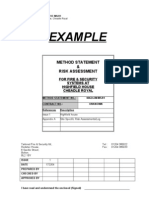 Example: Method Statement & Risk Assessment