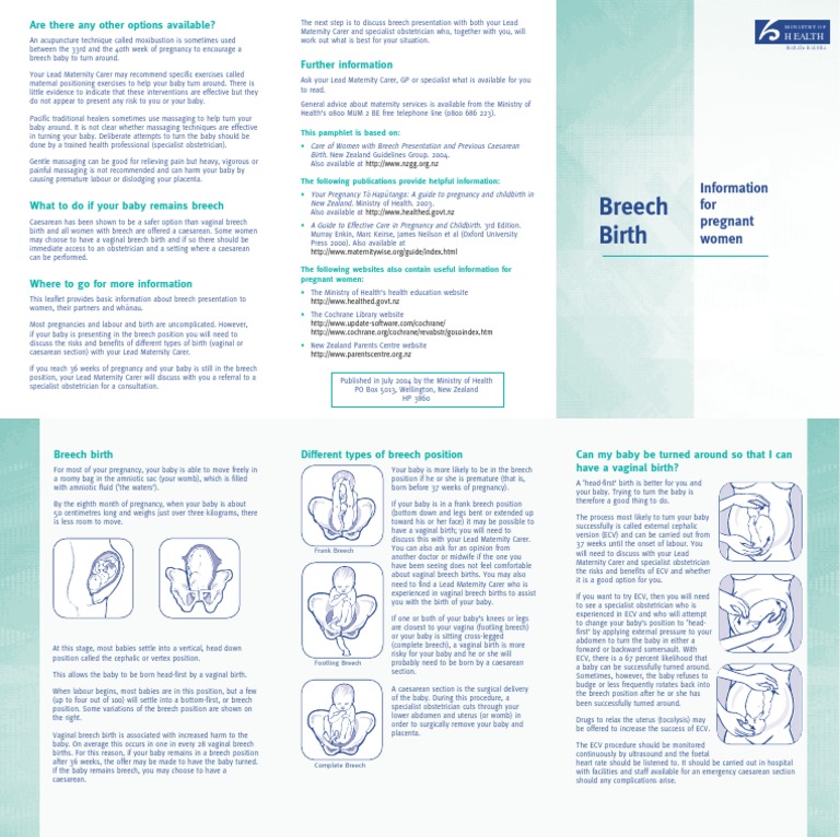 Breech Birth Options and Information | PDF | Caesarean Section | Childbirth