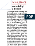 Artikel Het Laatste Nieuws 06/04/2013: Gemeente Krijgt Nieuw Pleintje.