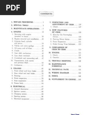 Honda CB500 Service Manual Overview | PDF | Business