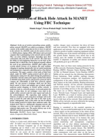 Detection of Black Hole Attack in MANET Using FBC Technique