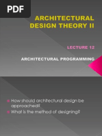 Lecture 12 Architectural Programming