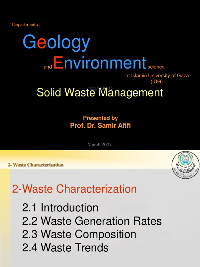 Waste Characterization PDF Municipal Solid Waste Hazardous Waste