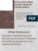 Were The Mulvaneys: An Analysis of Joyce Carol Oates'S Excerpt From We
