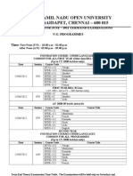 Tamil Nadu Open University June 2012 Term End Exam Time Table