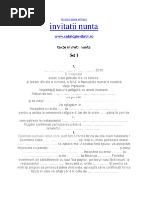 Texte Pentru Invitatii De Nunta