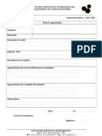 Fiche Appréciation