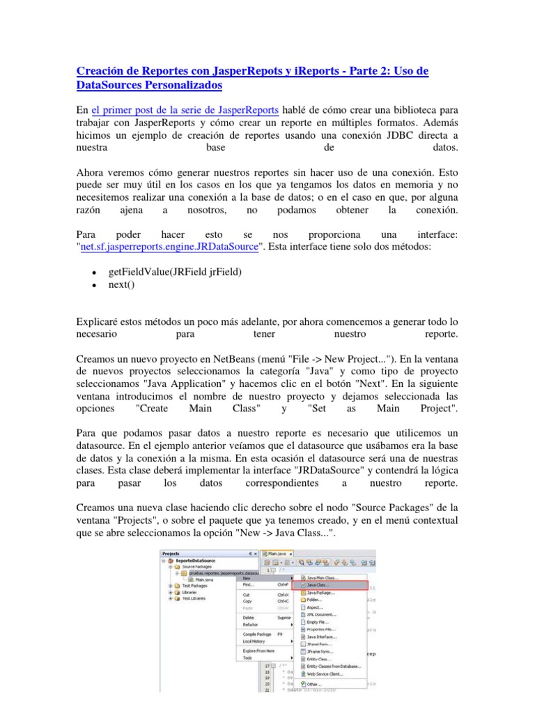 Creación de Reportes Con JasperRepots y Ireports Parte 2 | PDF | Java ...