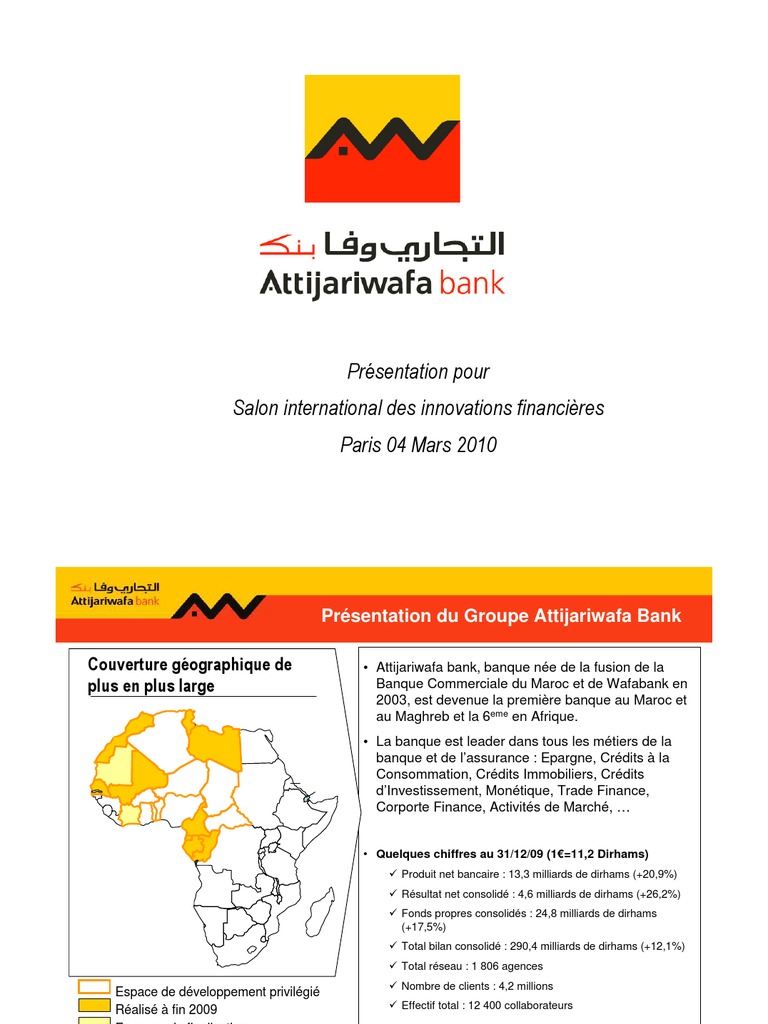 Présentation du Groupe Attijariwafa Bank Banques Bancaire