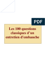 Les 100 questions classiques d’un entretien d___'embauche