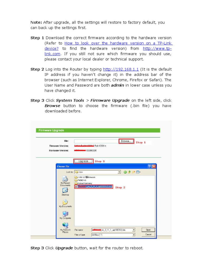 Archer Router Firmware Upgrade Guide | PDF