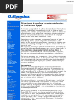 Forum Goiano de de Cultura-repercussão da entrevista