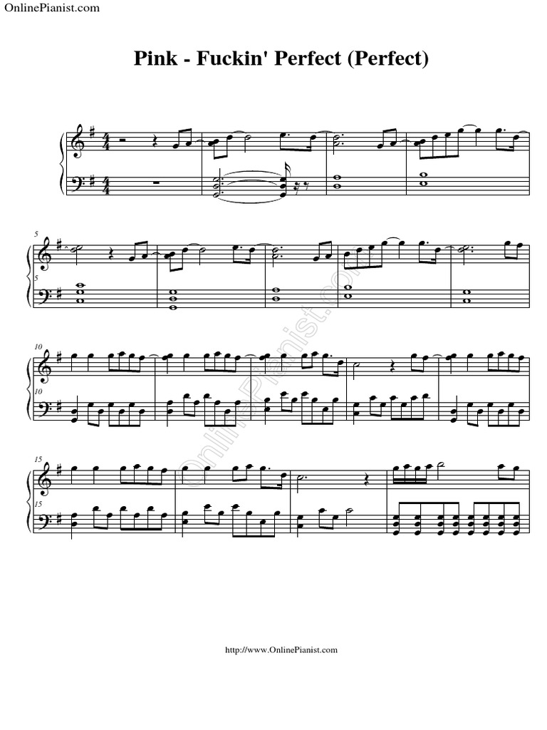 Perfect Pink (sheet music)