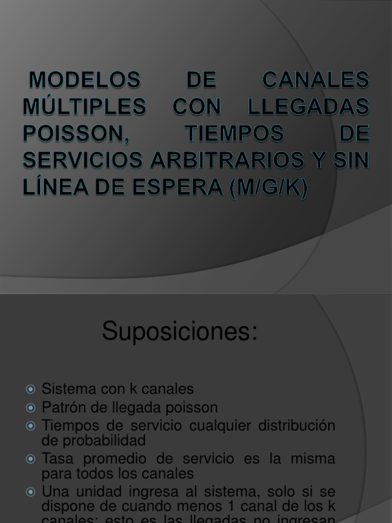 Modelos de Canales Múltiples Con Llegadas Poisson | PDF | Distribución ...