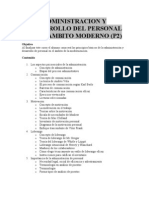 Administracion y Desarrollo Del Personal en El Ambito Moderno