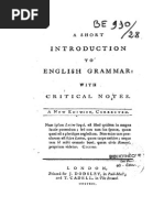 A Short Introduction To English Grammar - Lowth - Excerpt