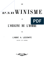 Le Darwinisme Et L Origine de L Homme (Abbe A. Lecomte)