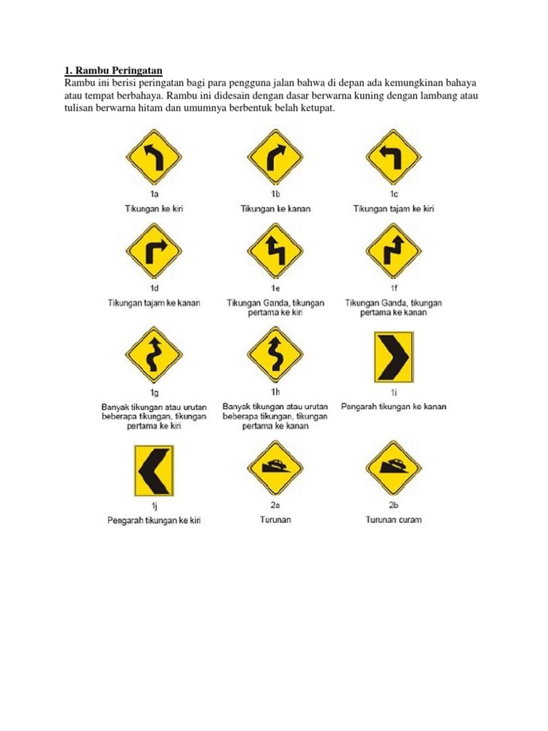 Arti dan Jenis Rambu Lalu Lintas | PDF